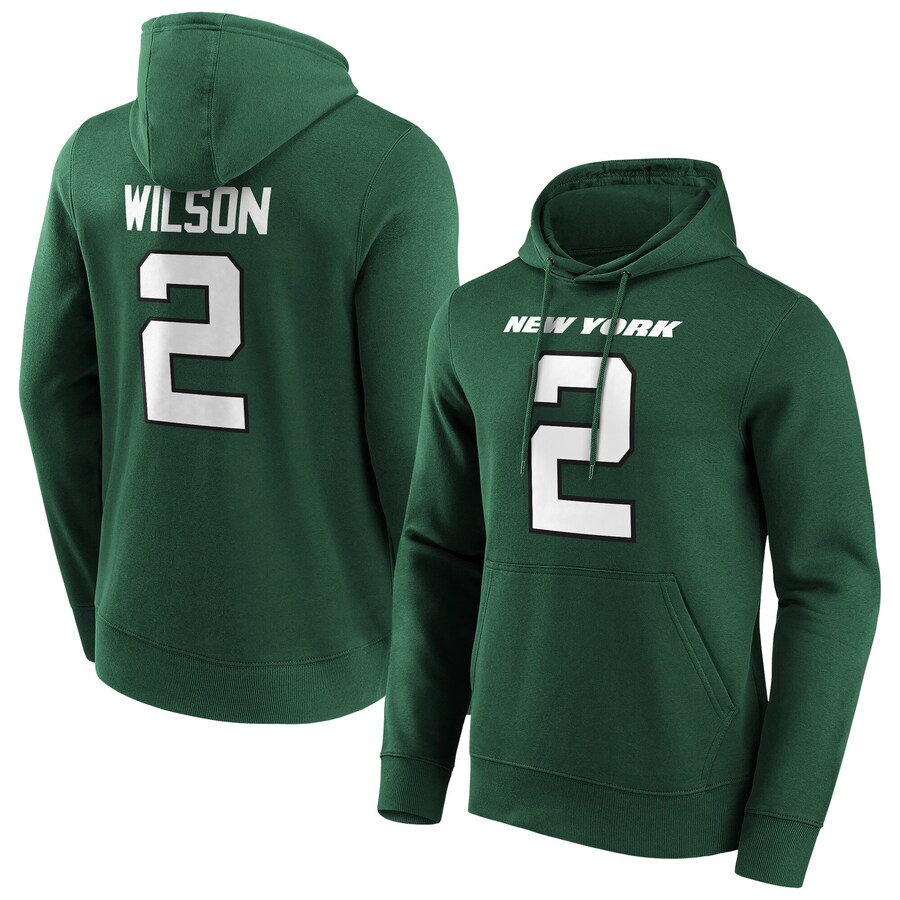 Men's New York Jets #2 Zach Wilson Green Hoodie